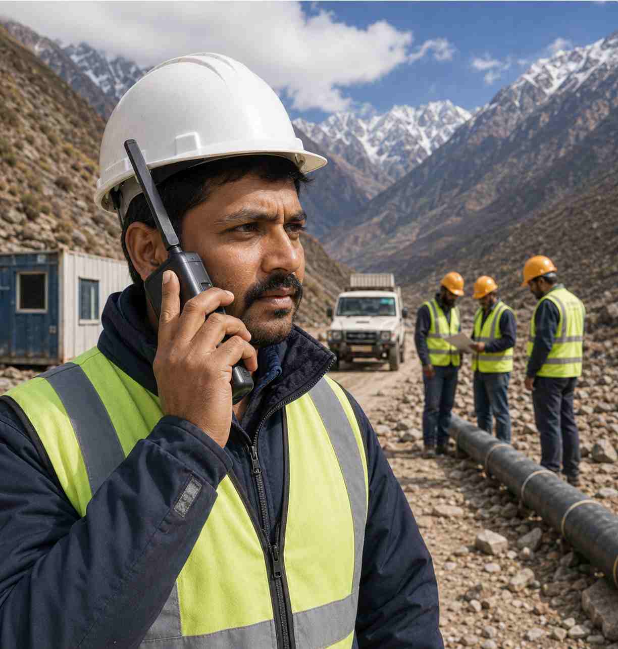 Remote industrial project field operations backup network framework